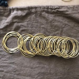 42 thin gold bangle bracelets
